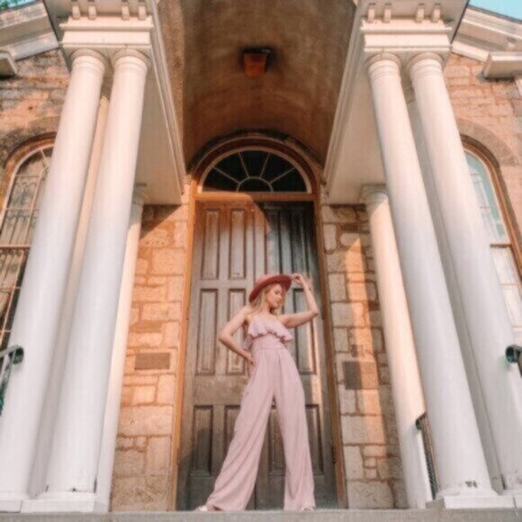 Pink Wide Leg Pantsuit / Jumpsuit NWT Women's Sz XL - Picture 16 of 16